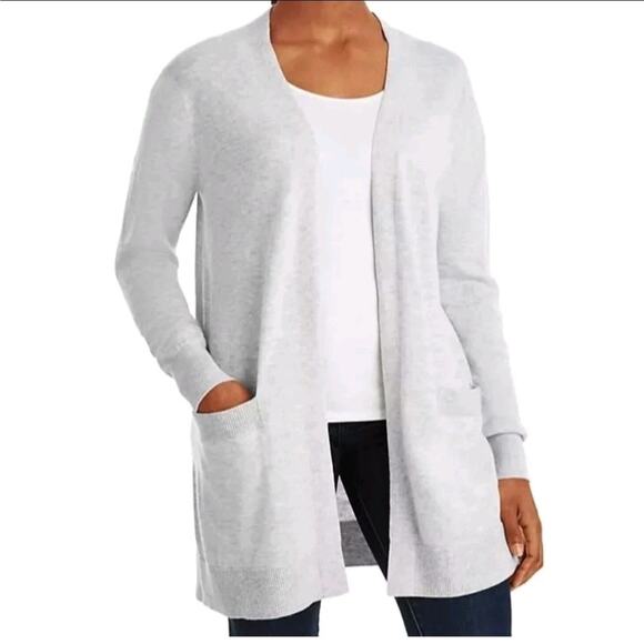 Members Mark Cashmere Blend Cardigan Size Medium Heather Gray Cozy Knitwear - Picture 1 of 9
